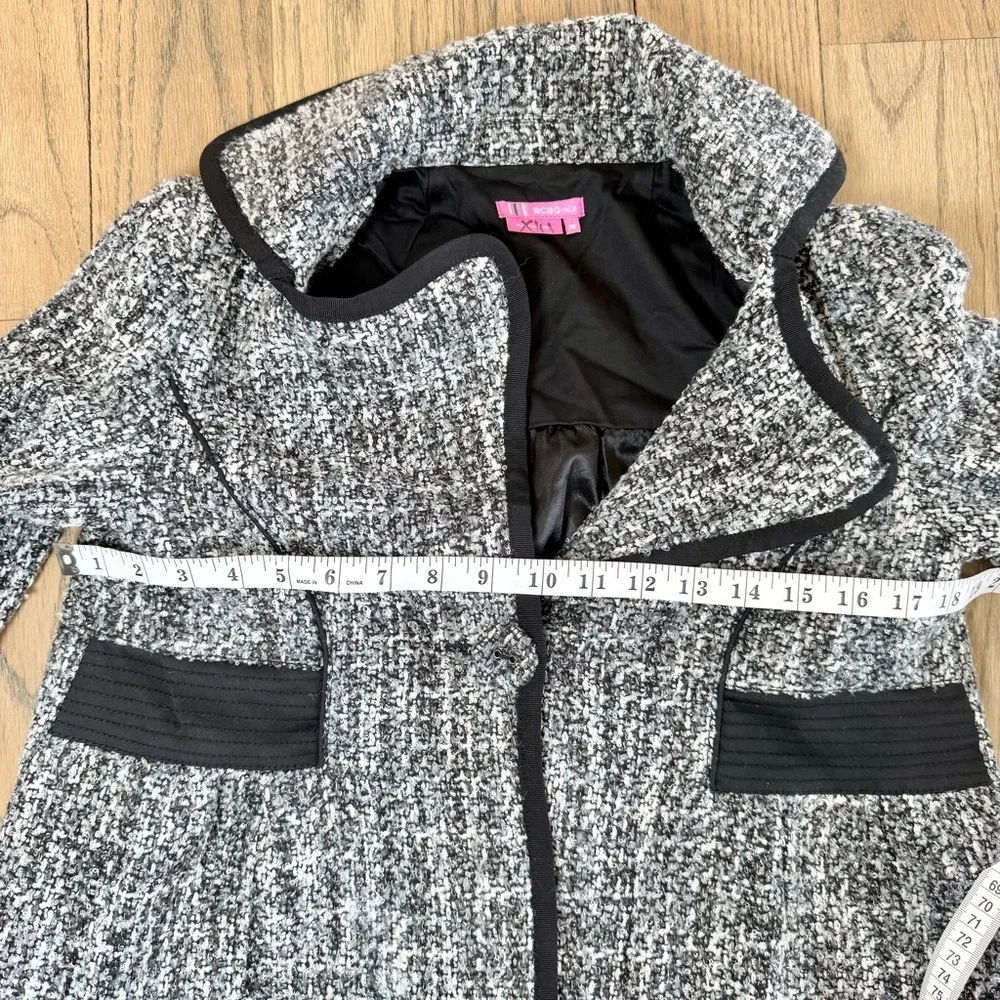 BCBGirls Stylish Tweed Black and Gray Jacket Size - Picture 8 of 15